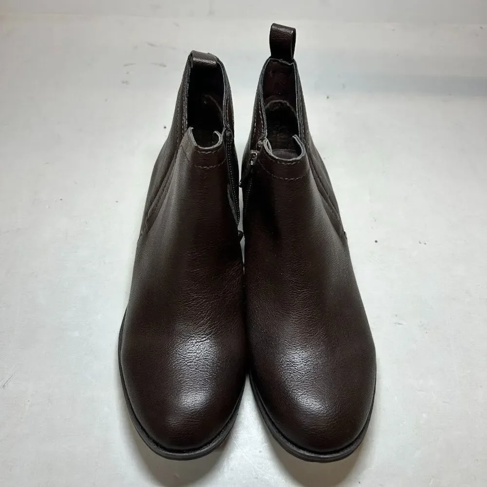 Sun Stone Womens 12 M Brown Faux Leather Cadee Ankle Booties DISPLAY RI7
